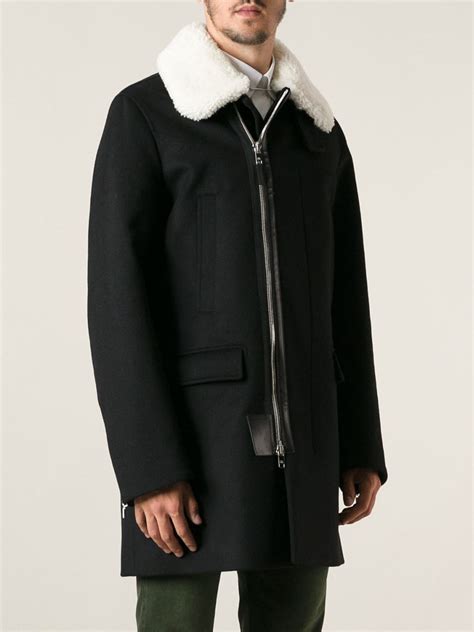 dior homme coat leather collar|Dior jackets for men.